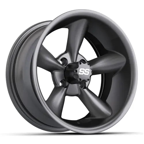 14" GTW Godfather Matte Grey Wheels with Lifted Golf Cart Tire GTW
