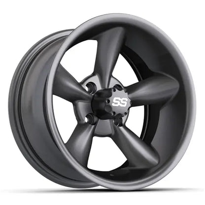 14" GTW Godfather Matte Grey Wheels with Lifted Golf Cart Tire GTW