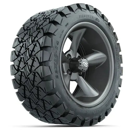 14" GTW Godfather Matte Grey Wheels with Lifted Golf Cart Tire GTW