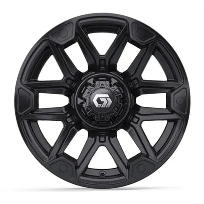 14" GTW Graffiti Gloss Black Wheels with Lifted Golf Cart Tire GTW