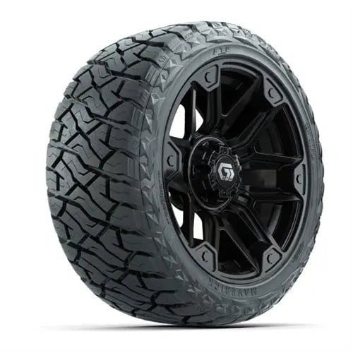 14" GTW Graffiti Gloss Black Wheels with Lifted Golf Cart Tire GTW
