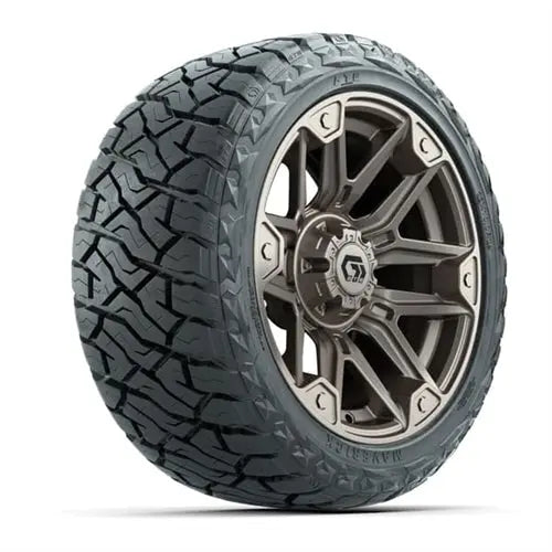 14" GTW Graffiti Satin Bronze Wheels with Lifted Golf Cart Tire GTW