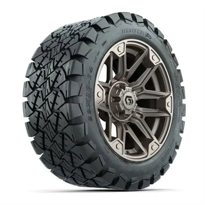 14" GTW Graffiti Satin Bronze Wheels with Lifted Golf Cart Tire GTW