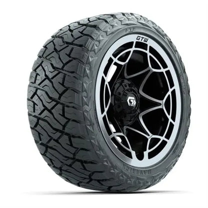 14" GTW Nexus Gloss Black Wheels with Lifted Golf Cart Tire GTW