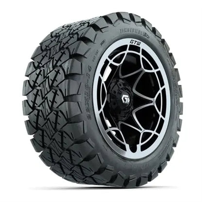 14" GTW Nexus Gloss Black Wheels with Lifted Golf Cart Tire GTW
