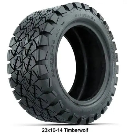 22x10 14" Timberwolf All Terrain Tire Angle View