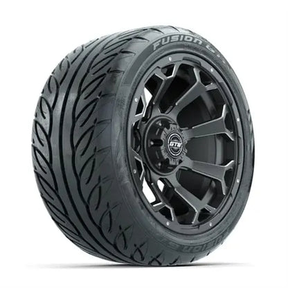 14" GTW Raven Matte Grey Wheels with Lifted Golf Cart Tire GTW