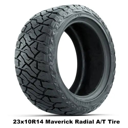 14" GTW Shogun Gloss Black Wheels with Lifted Golf Cart Tire GTW