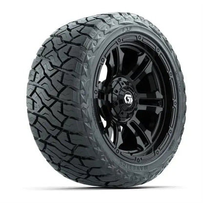 14" GTW Shogun Gloss Black Wheels with Lifted Golf Cart Tire GTW