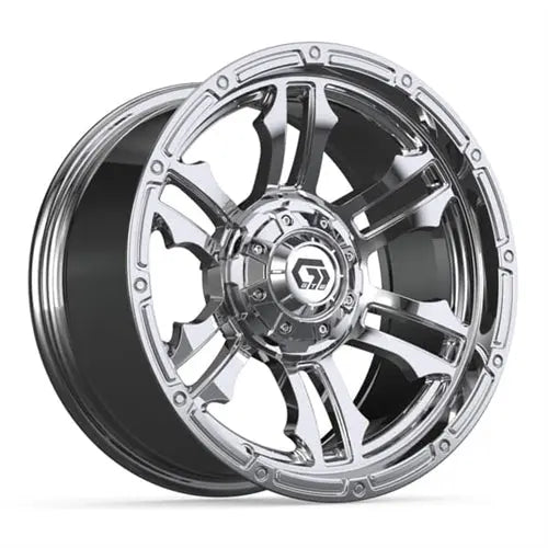 14" GTW Shogun Chrome Wheels with Lifted Golf Cart Tire GTW