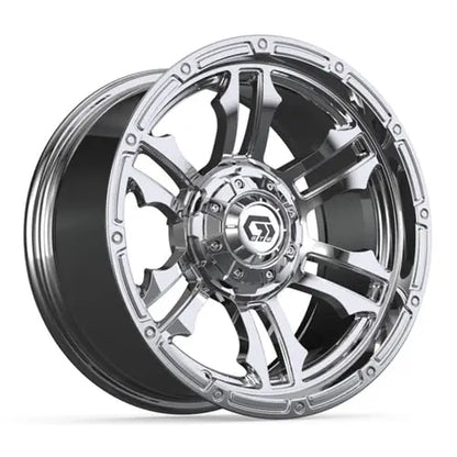 14" GTW Shogun Chrome Wheels with Lifted Golf Cart Tire GTW