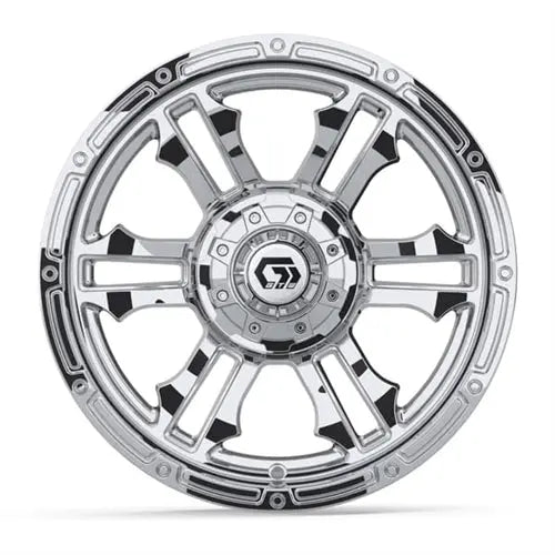 14" GTW Shogun Chrome Wheels with Lifted Golf Cart Tire GTW