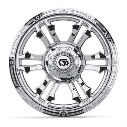 14" GTW Shogun Chrome Wheels with Lifted Golf Cart Tire GTW