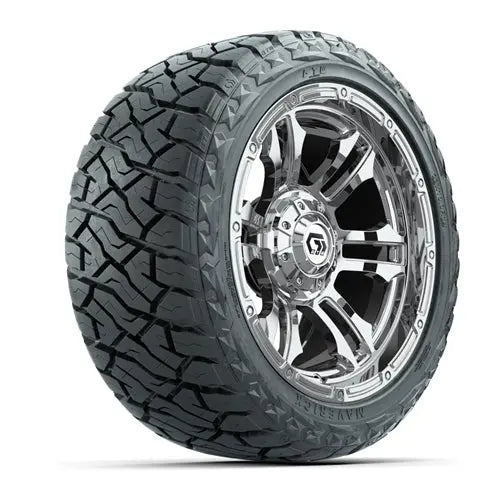 14" GTW Shogun Chrome Wheels with Lifted Golf Cart Tire GTW