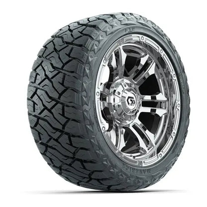 14" GTW Shogun Chrome Wheels with Lifted Golf Cart Tire GTW