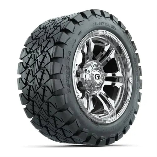 14" GTW Shogun Chrome Wheels with Lifted Golf Cart Tire GTW