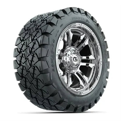 14" GTW Shogun Chrome Wheels with Lifted Golf Cart Tire GTW