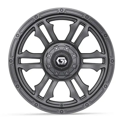14" GTW Shogun Gloss Gunmetal Wheels with Lifted Golf Cart Tire GTW