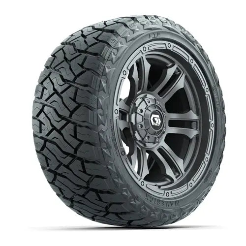 14" GTW Shogun Gloss Gunmetal Wheels with Lifted Golf Cart Tire GTW