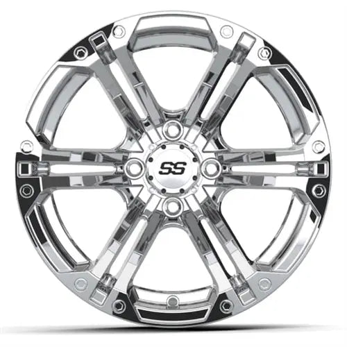 14" GTW Specter Chrome Wheels with Lifted Golf Cart Tire GTW