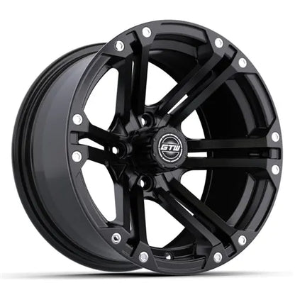 14" GTW Specter Matte Black Wheels with Lifted Golf Cart Tire GTW