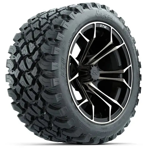 14" GTW Spyder Matte Bronze Wheels with Lifted Golf Cart Tire GTW