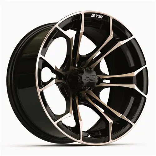 14" GTW Spyder Matte Bronze Wheels with Lifted Golf Cart Tire GTW