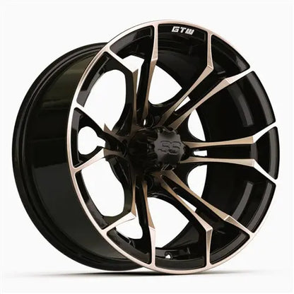 14" GTW Spyder Matte Bronze Wheels with Lifted Golf Cart Tire GTW