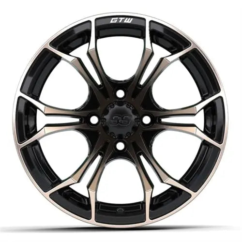 14" GTW Spyder Matte Bronze Wheels with Lifted Golf Cart Tire GTW