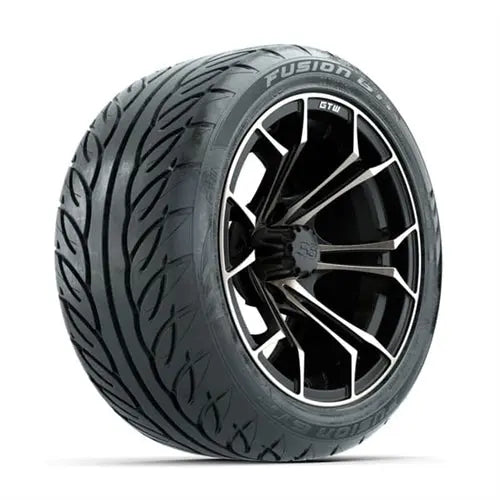 14" GTW Spyder Matte Bronze Wheels with Lifted Golf Cart Tire GTW