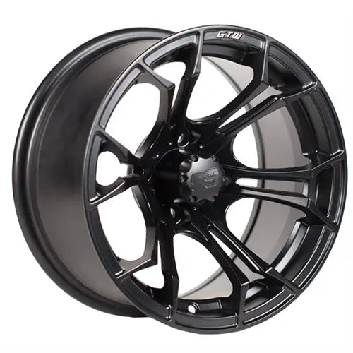 14" GTW Spyder Matte Black Wheels with Lifted Golf Cart Tire GTW