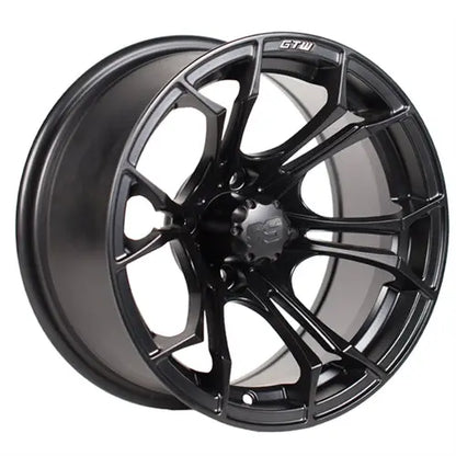 14" GTW Spyder Matte Black Wheels with Lifted Golf Cart Tire GTW