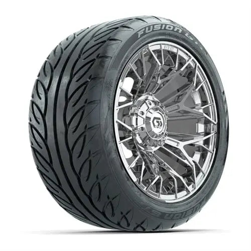 14" GTW Stellar Chrome Wheels with Lifted Golf Cart Tire GTW