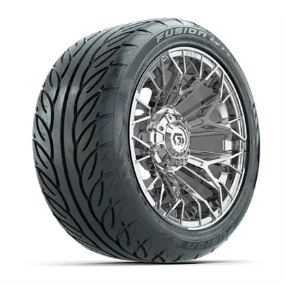 14" GTW Stellar Chrome Wheels with Lifted Golf Cart Tire GTW