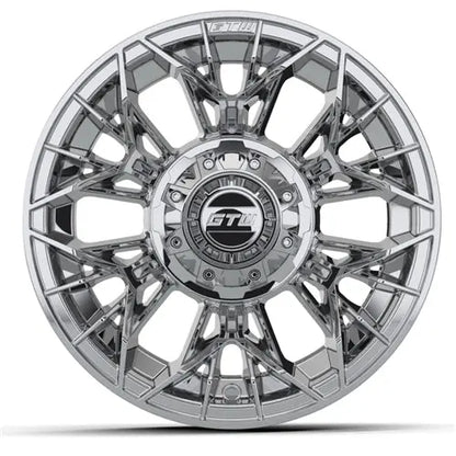 14" GTW Stellar Chrome Wheels with Lifted Golf Cart Tire GTW