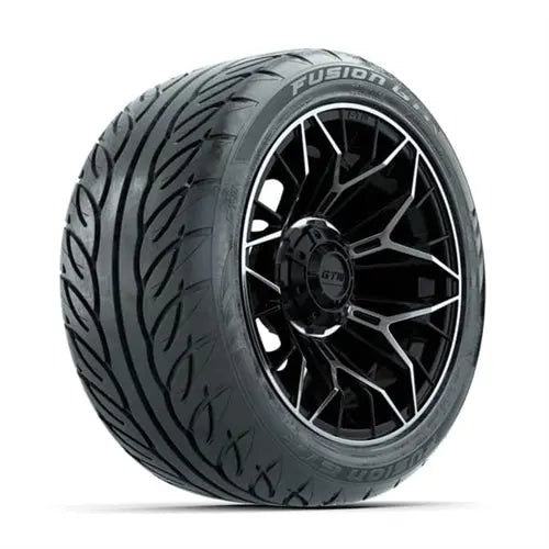 14" GTW Stellar Machined & Black Wheels with Lifted Golf Cart Tire GTW