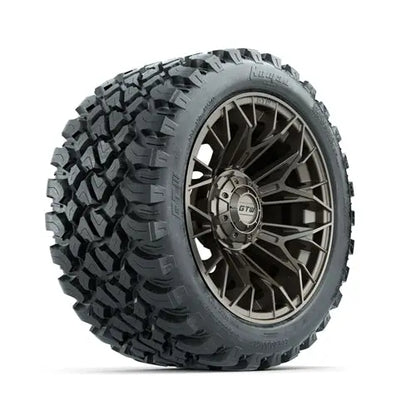 14" GTW Stellar Matte Bronze Wheels with Lifted Golf Cart Tire GTW