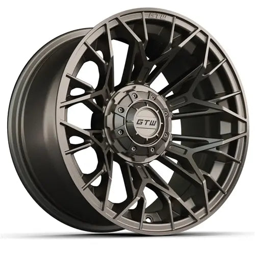 14" GTW Stellar Matte Bronze Wheels with Lifted Golf Cart Tire GTW