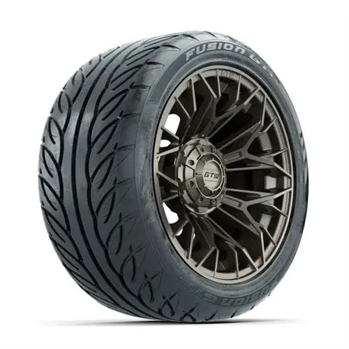 14" GTW Stellar Matte Bronze Wheels with Lifted Golf Cart Tire GTW