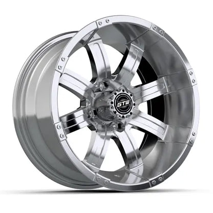 14" GTW Tempest Chrome Wheels with Lifted Golf Cart Tire GTW