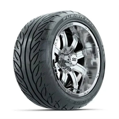 14" GTW Tempest Chrome Wheels with Lifted Golf Cart Tire GTW