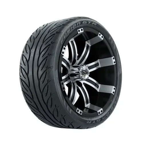 14" GTW Tempest Machined & Black Wheels with Lifted Golf Cart Tire GTW