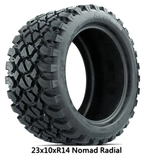 14" GTW Tempest Machined & Black Wheels with Lifted Golf Cart Tire GTW