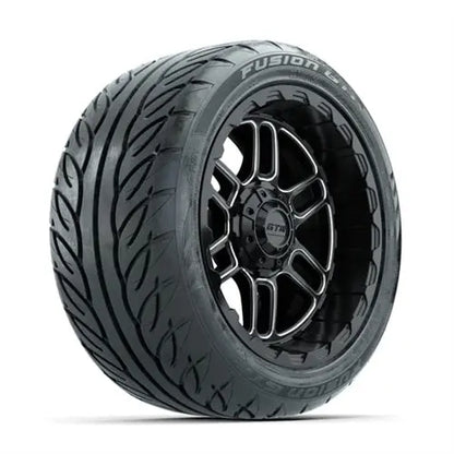 14" GTW Titan Matte Black Wheels with Lifted Golf Cart Tire GTW