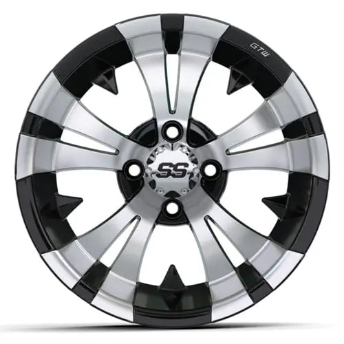 14" GTW Vampire Machined & Black Wheels with Lifted Golf Cart Tire GTW
