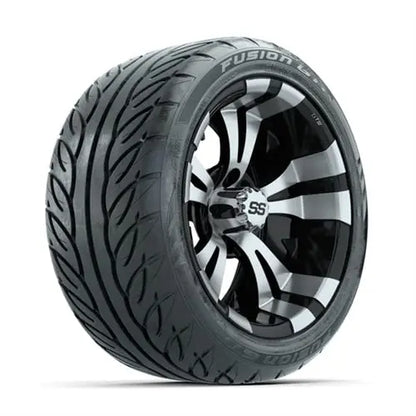 14" GTW Vampire Machined & Black Wheels with Lifted Golf Cart Tire GTW