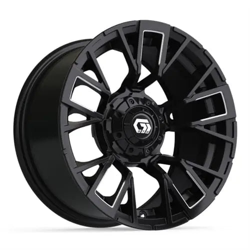 14" GTW Vandal Matte Black Wheels with Lifted Golf Cart Tire GTW