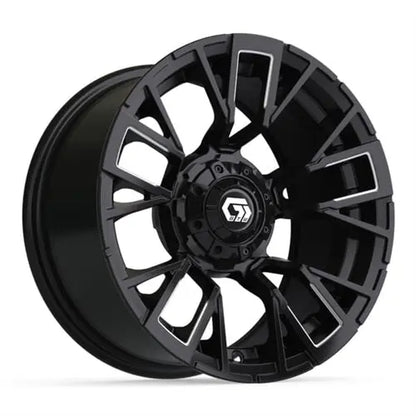 14" GTW Vandal Matte Black Wheels with Lifted Golf Cart Tire GTW