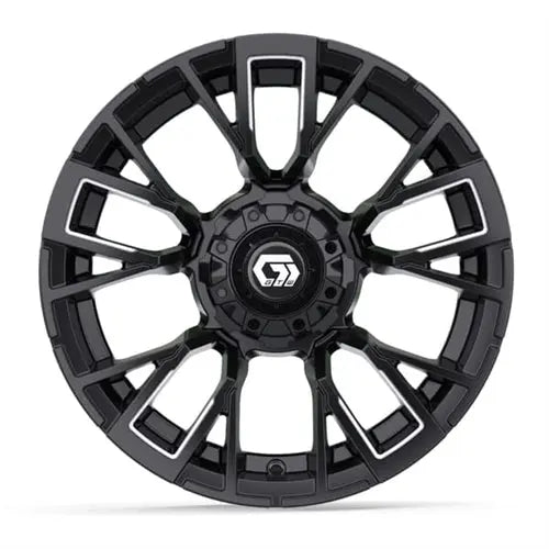 14" GTW Vandal Matte Black Wheels with Lifted Golf Cart Tire GTW