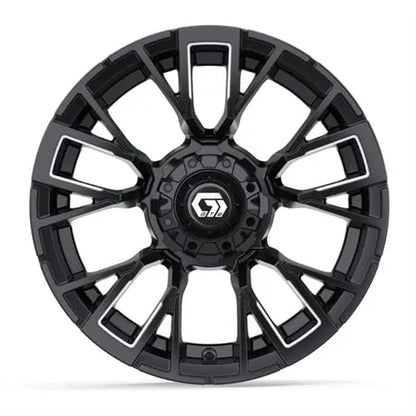 14" GTW Vandal Matte Black Wheels with Lifted Golf Cart Tire GTW